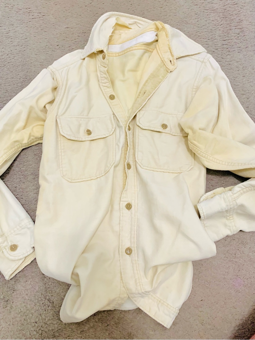 Vintage Cream Button Utility Shirt